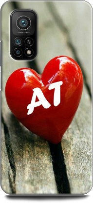 phone case with heart letter AT